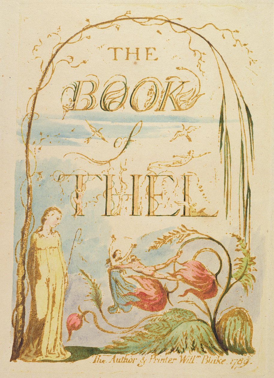 Il Libro di Thel, tavola 2 (Pagina del Titolo), 1789 da William Blake