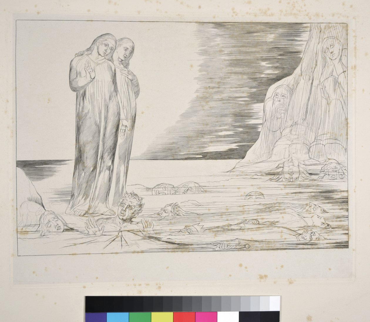 Il cerchio dei traditori: il piede di Dante che colpisce Bocca degli Abbate, Inferno, Canto XXXII, illustrazione alla 