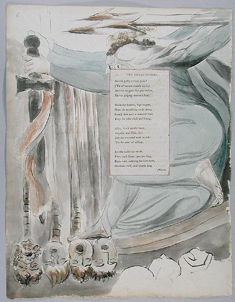 Le Sorelle Fatali, design 72 da Le poesie di Thomas Gray, 1797-98 da William Blake