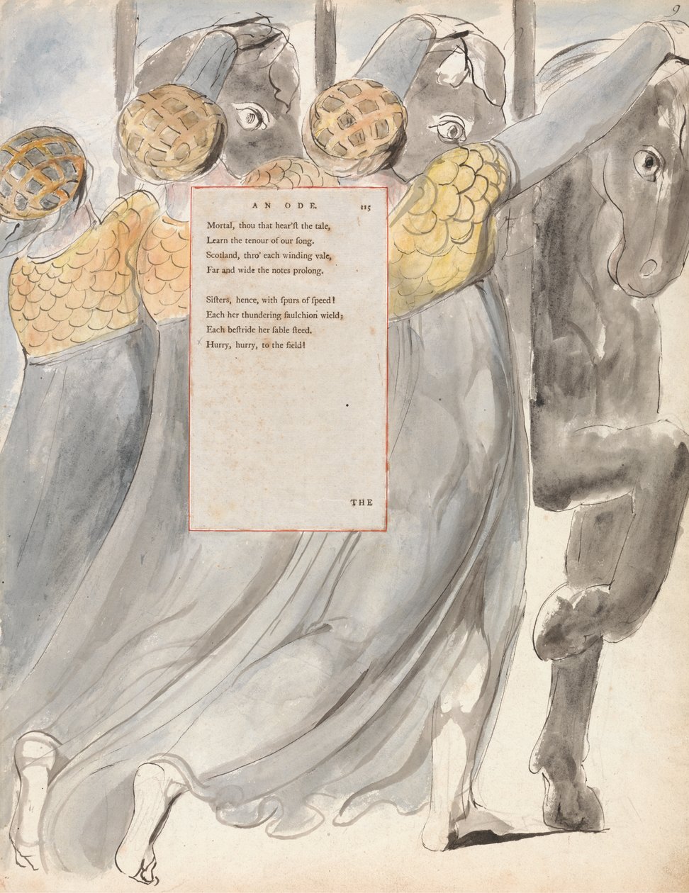 Le Sorelle Fatali, design 75 da Le poesie di Thomas Gray, 1797-98 da William Blake