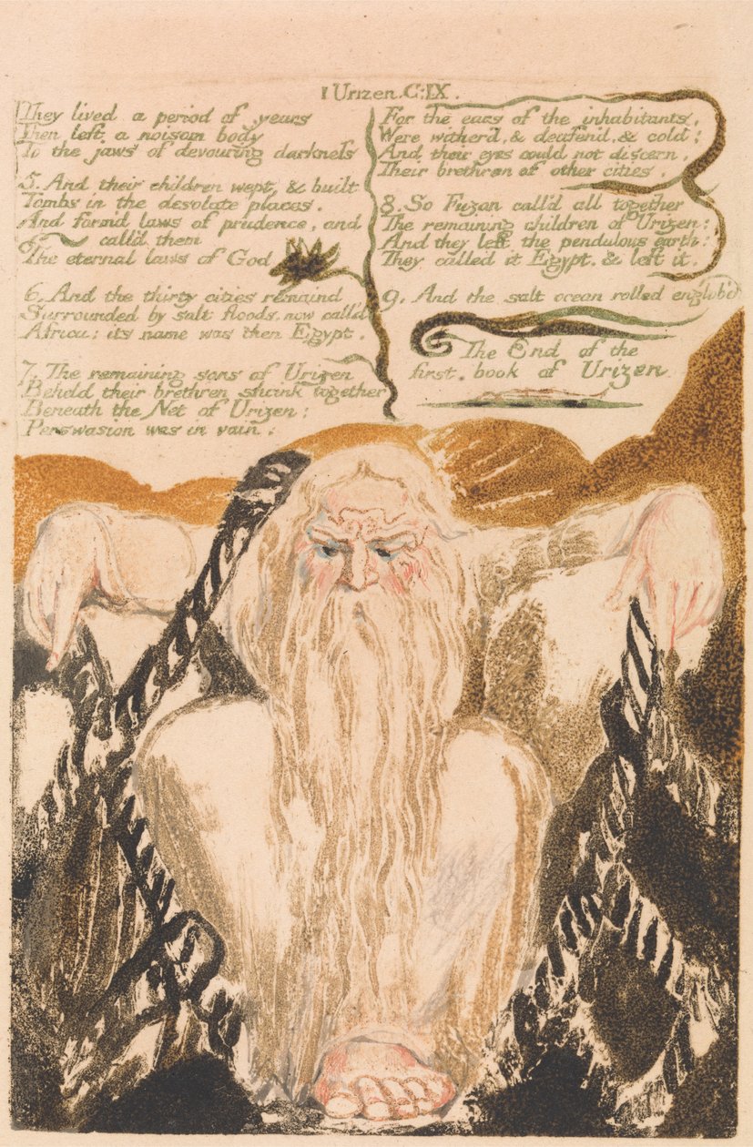 Il Primo Libro di Urizen, Tavola 25, Vissero un Periodo di Anni . . . . (Bentley 28) da William Blake