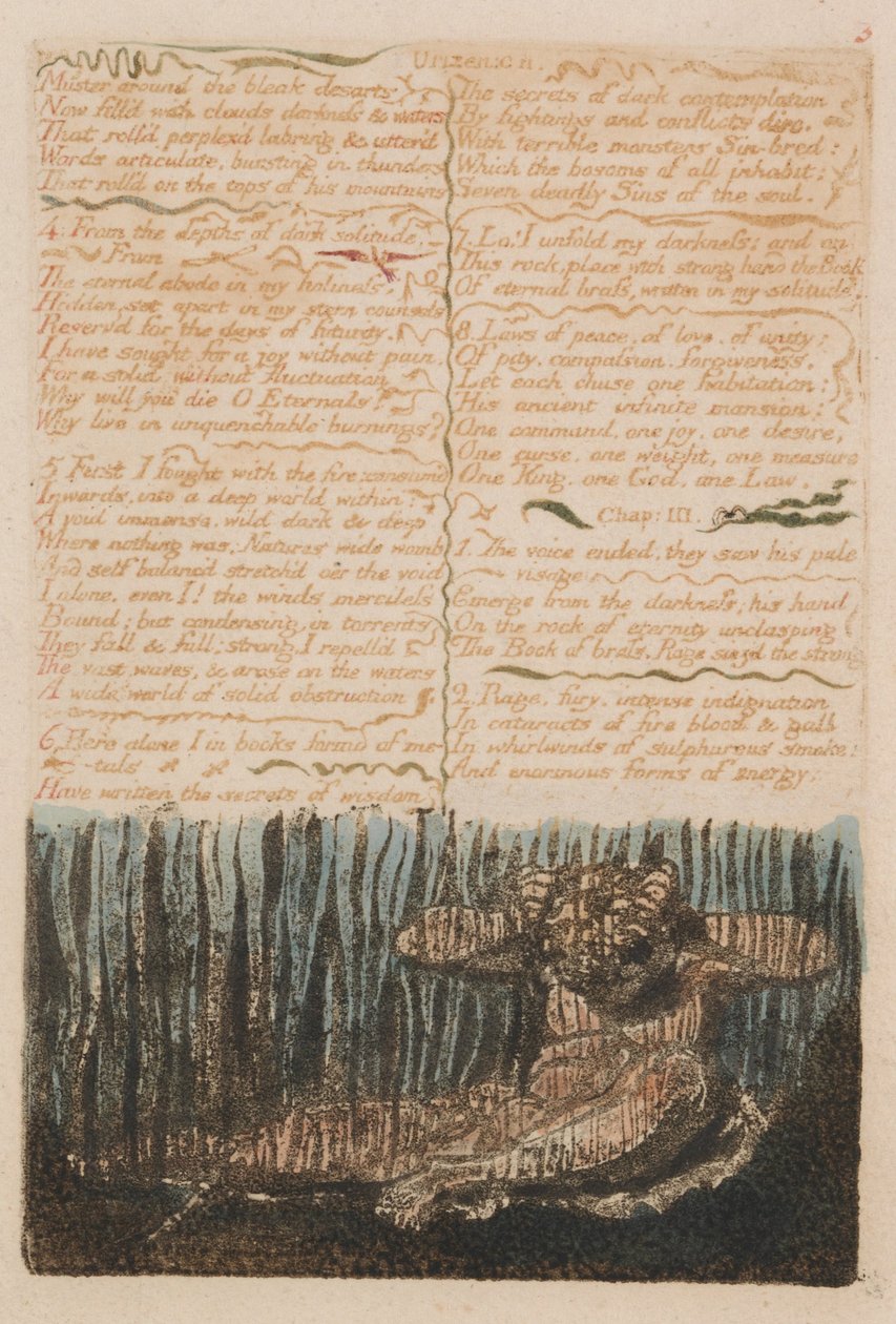 Il Primo Libro di Urizen, Tavola 6, Radunati intorno ai Deserti Desolati.... (Bentley 4) da William Blake
