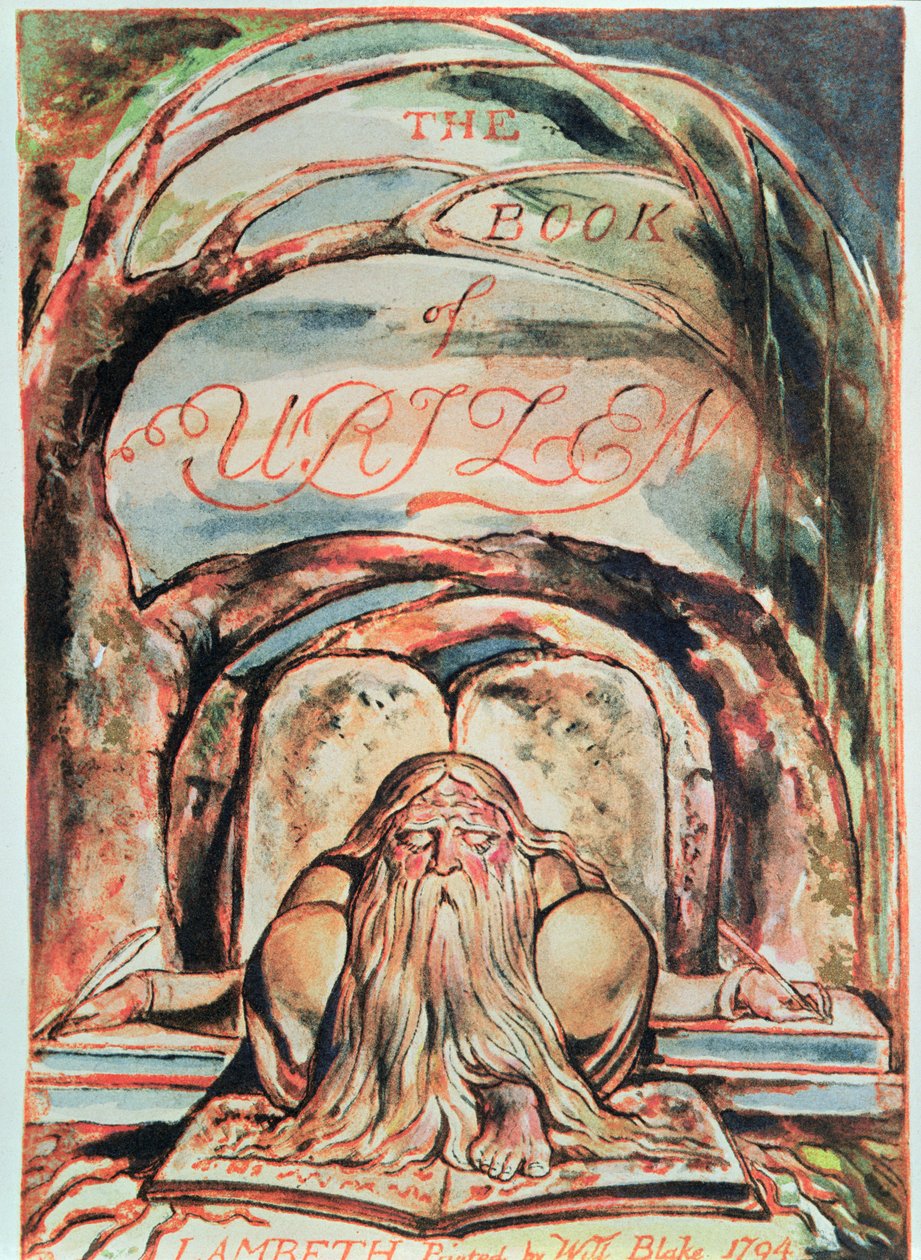 Il Primo Libro di Urizen; pagina del titolo, che mostra Urizen (rappresentante l