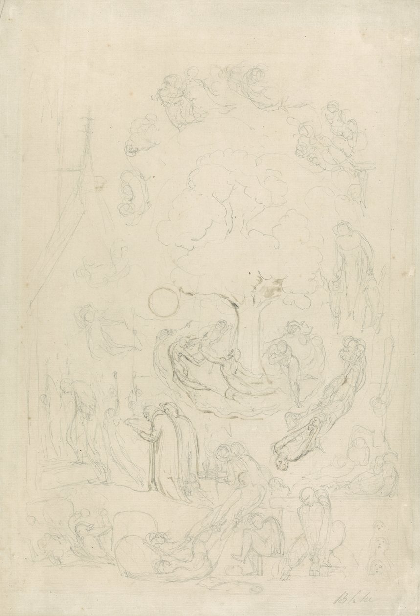 Le scorribande dei fantasmi secondo i loro affetti prima del giudizio finale, 1805-08 da William Blake
