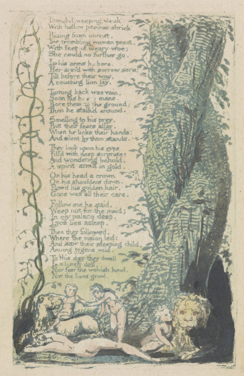 La Piccola Ragazza Ritrovata, e Affamata piangente..., pl. 2 da Songs of Innocence da William Blake