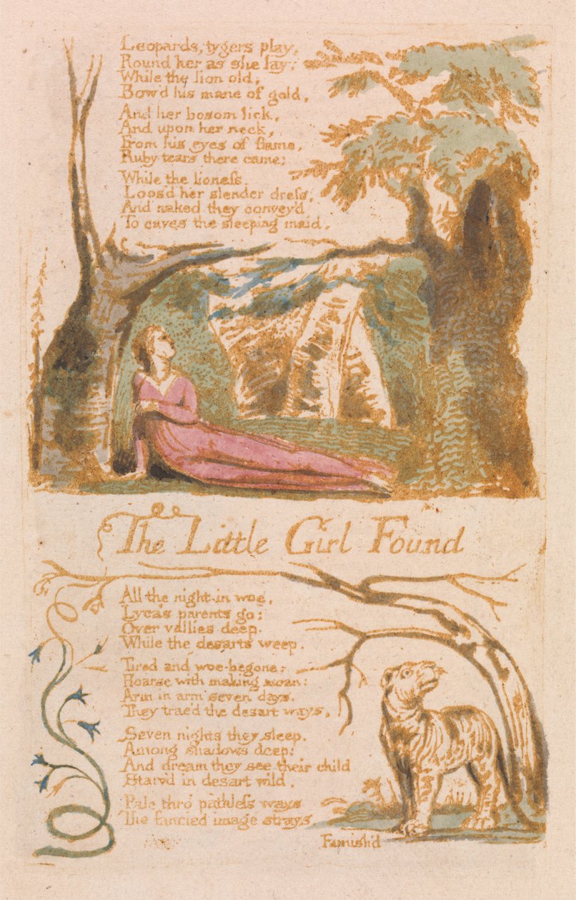 La bambina ritrovata, tavola 6 da Songs of Innocence, 1789 da William Blake