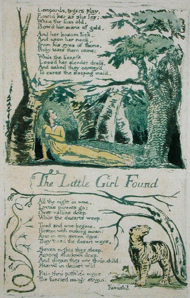 La Piccola Ragazza Perduta e Leopardi, tigri giocano..., e La Piccola Ragazza Ritrovata pl. 20 da Songs of Innocence da William Blake