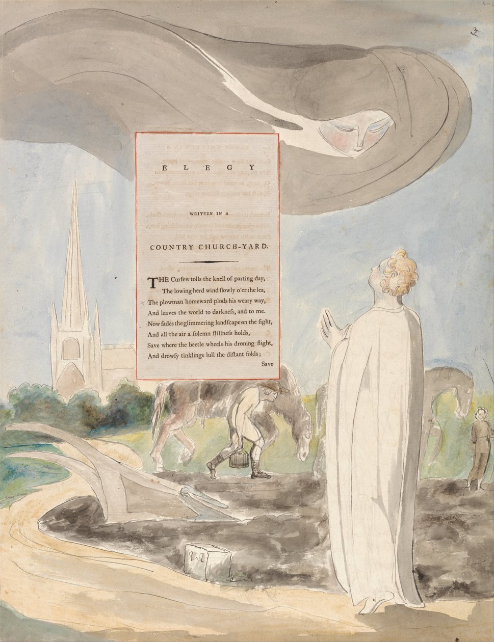 Le poesie di Thomas Gray, Design 107, Elegia scritta in un cimitero di campagna da William Blake