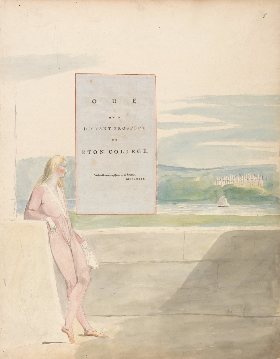 Le Poesie di Thomas Gray, Disegno 13, Ode su una Prospettiva Distante del College di Eton da William Blake