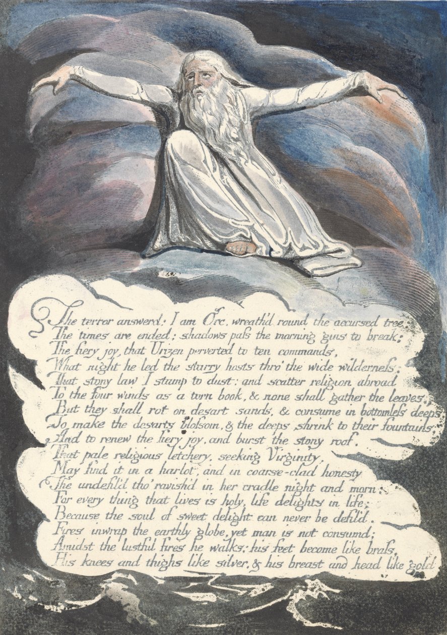 Il terrore rispose..., tavola 10 da America: Una profezia, 1793 da William Blake