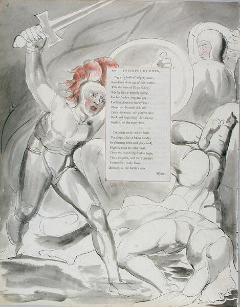 I Trionfi di Owen, disegno 90 da Le Poesie di Thomas Gray, 1797-98 da William Blake