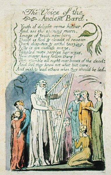 La voce del bardo antico, da Songs of Innocence, 1789 da William Blake