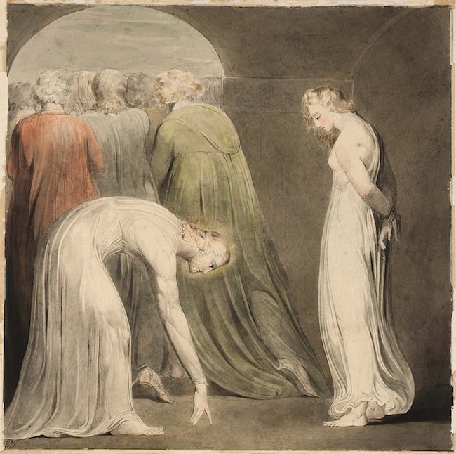 La donna sorpresa in adulterio da William Blake