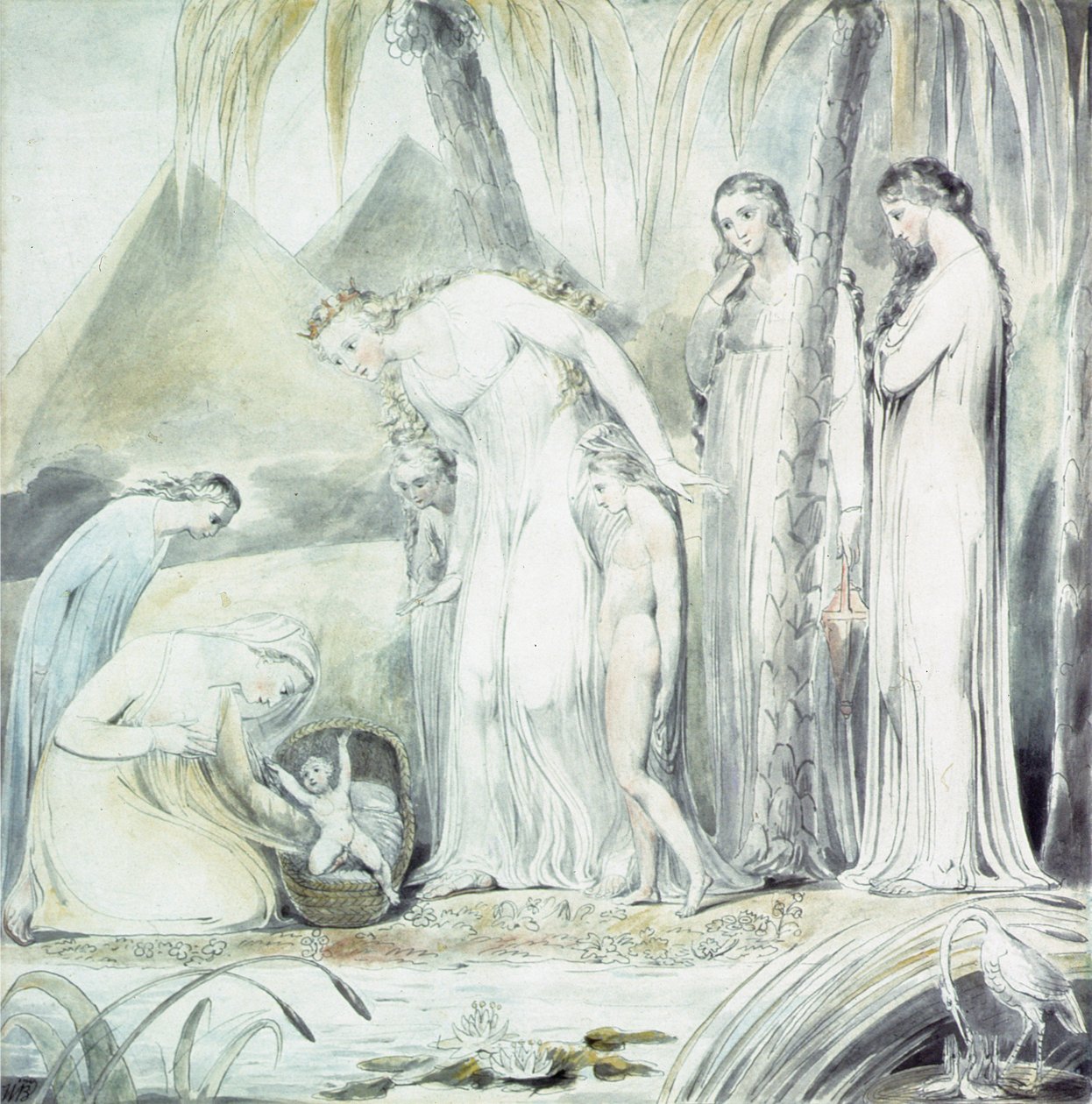 La compassione della figlia del Faraone o Il ritrovamento di Mosè, 1805 da William Blake