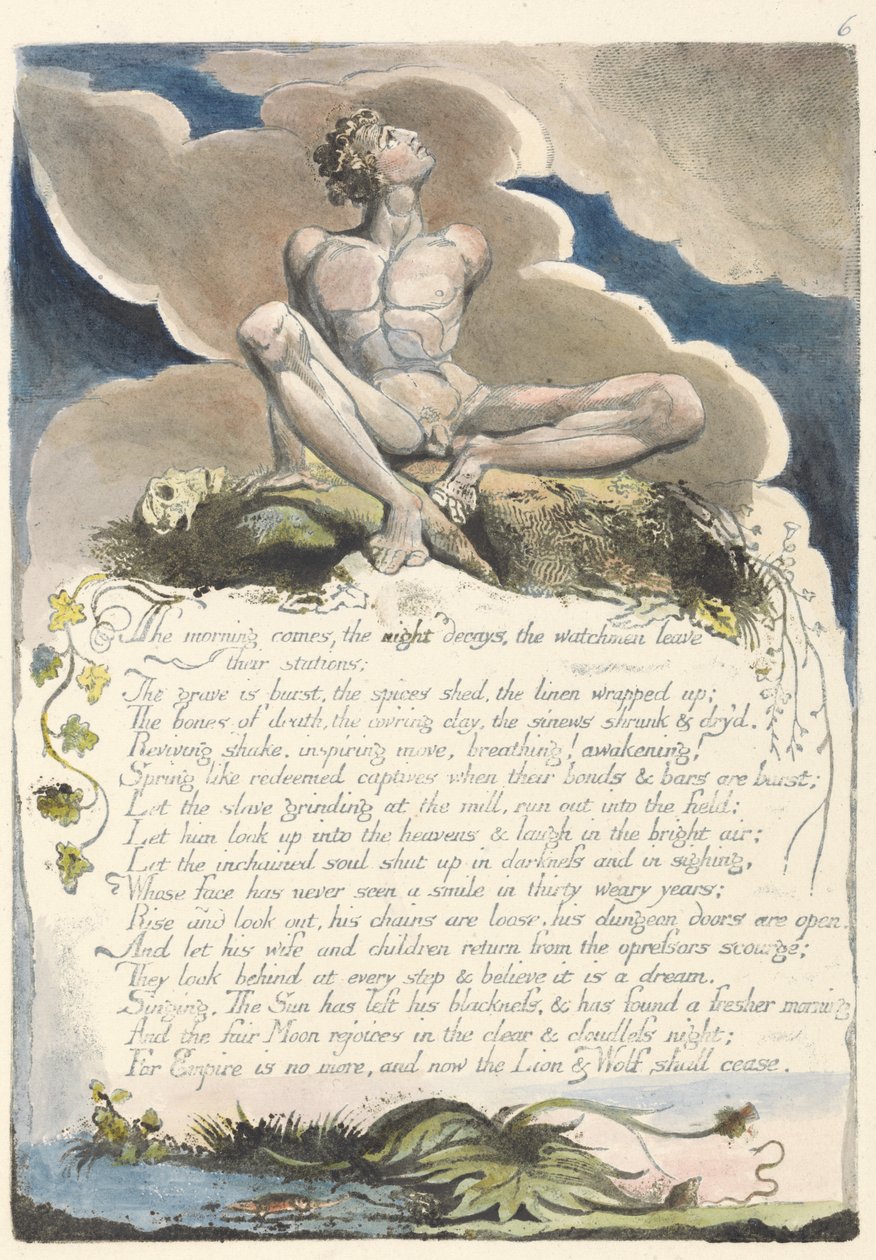 Arriva il mattino..., tavola 8 da America: Una profezia, 1793 da William Blake