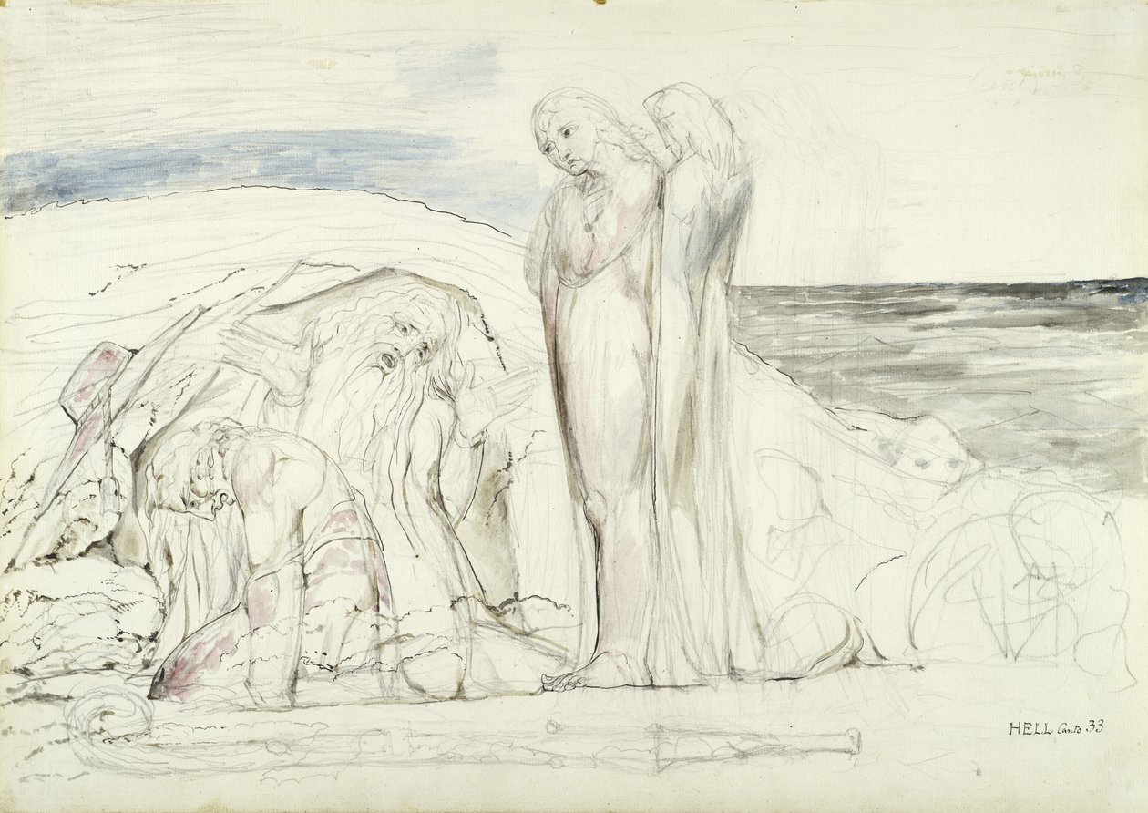 Il Racconto di Ugolino, illustrazione alla Divina Commedia di Dante Alighieri, 1824-27 da William Blake