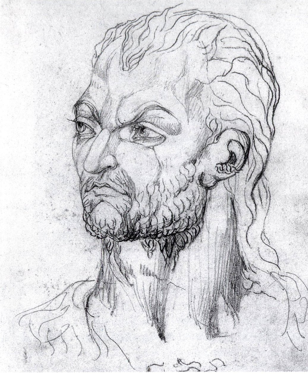Testa visionaria di Owen Glendower da William Blake