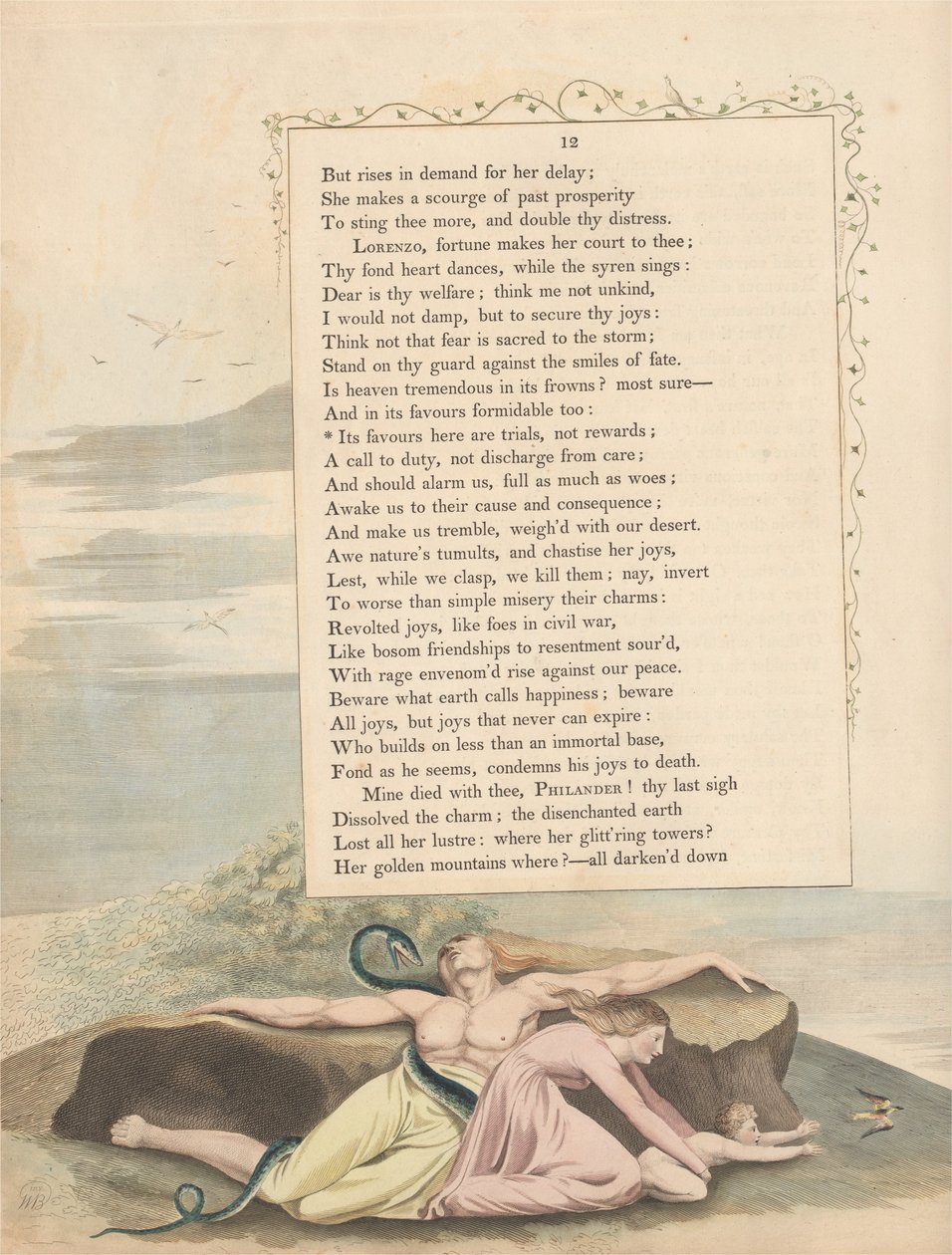 Pensieri notturni di Young, Pagina 12, I suoi favori qui sono prove, non ricompense da William Blake