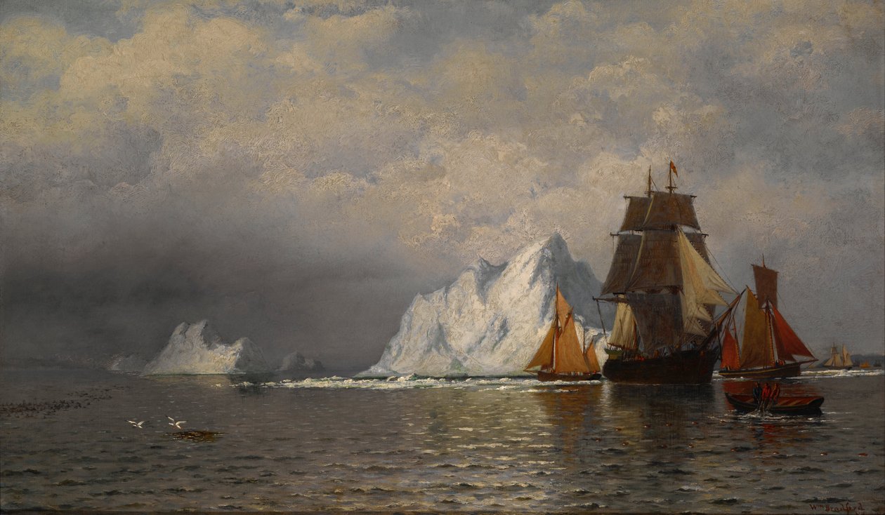 Baleniere e pescherecci vicino alla costa del Labrador da William Bradford