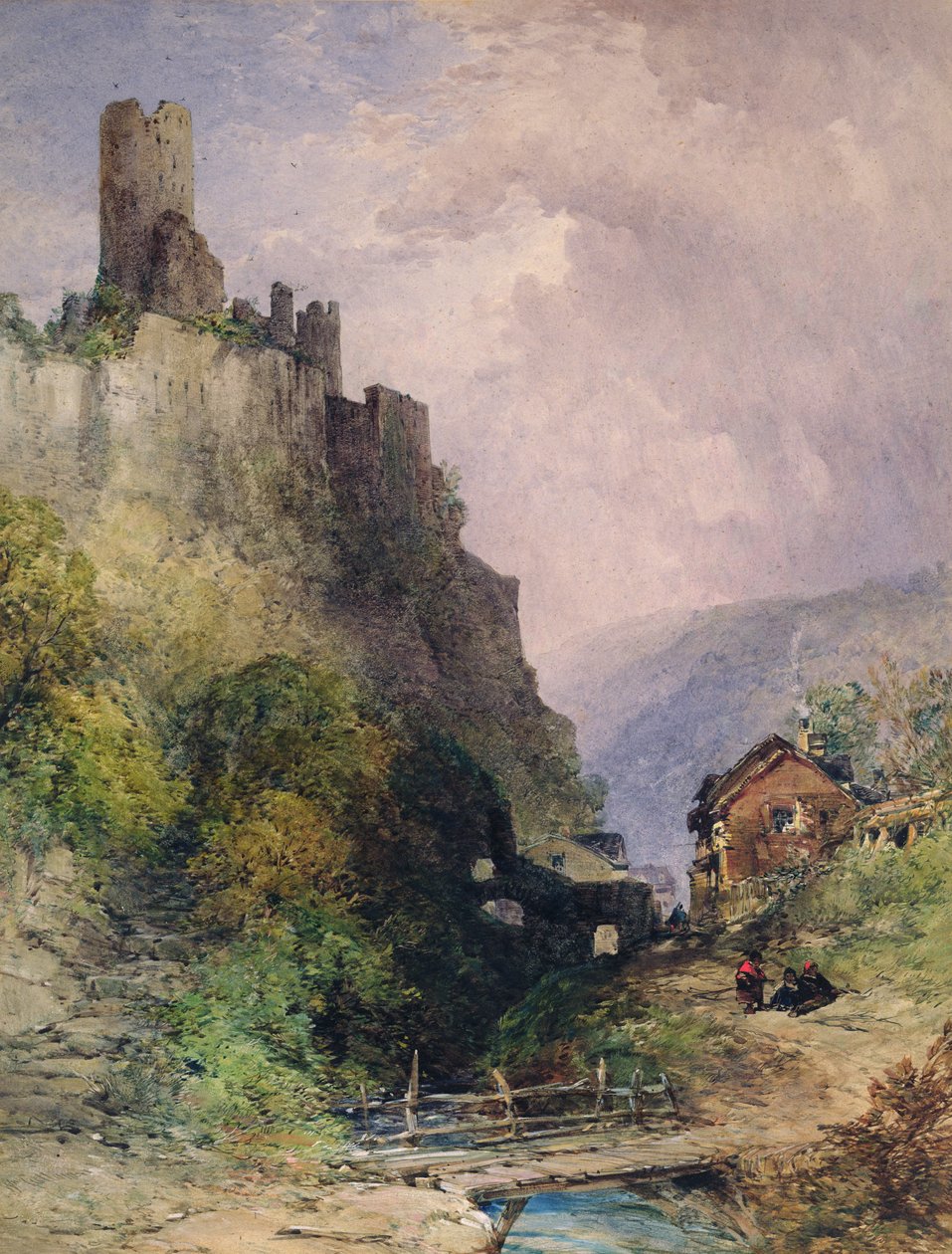 Il Castello di Katz sul Reno da William Callow