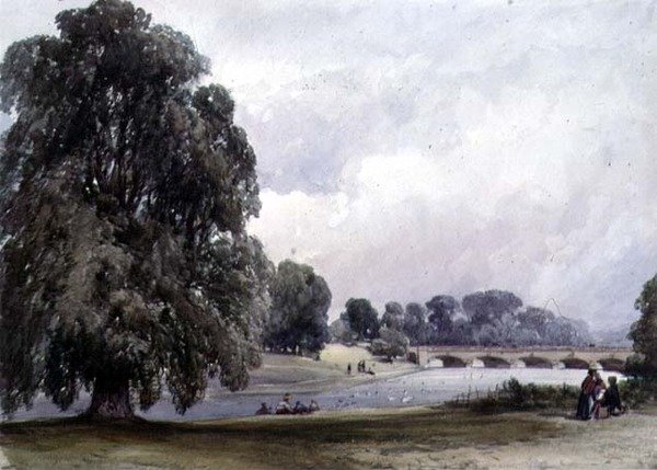 Il Serpentine, Kensington Gardens da William Callow