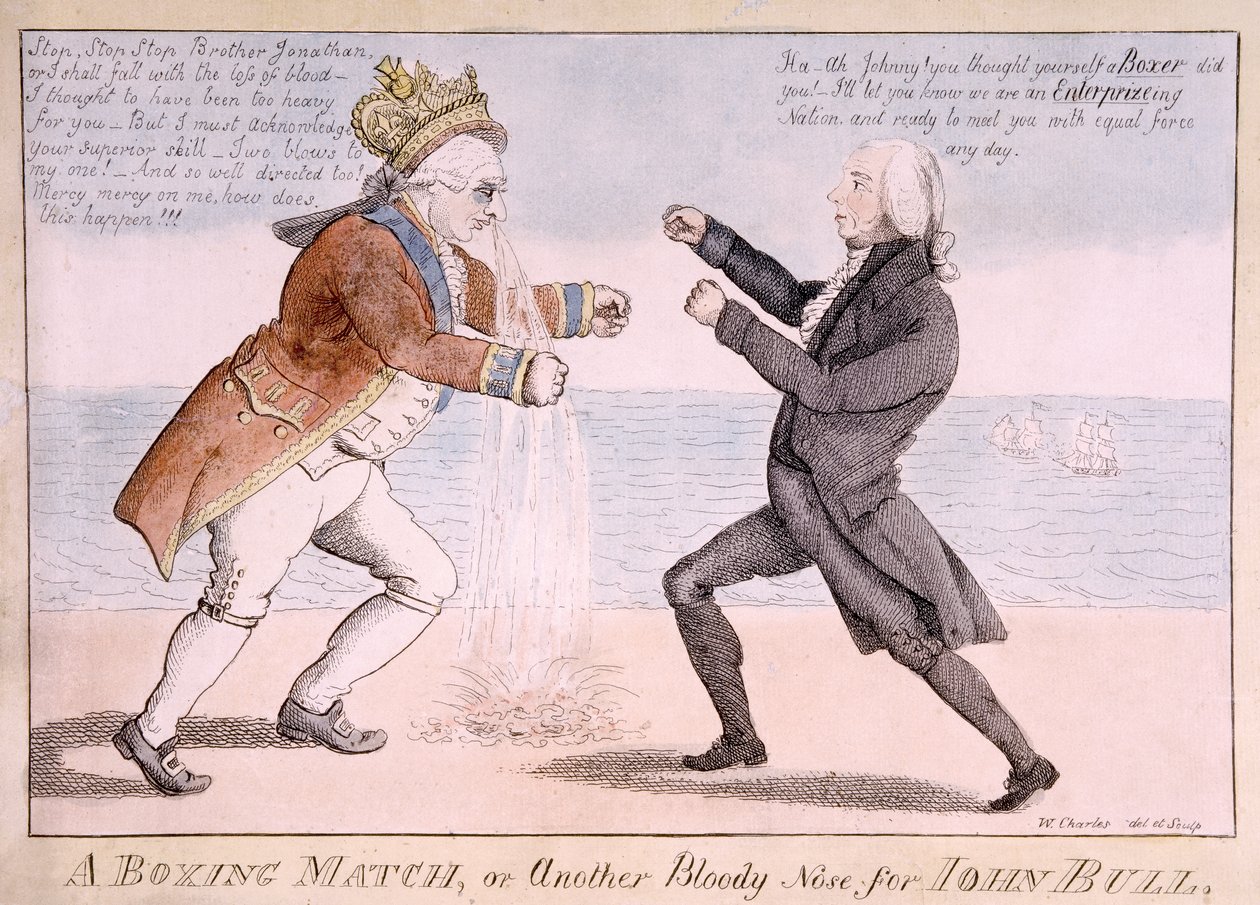 Un incontro di boxe o, un altro naso sanguinante per John Bull da William Charles