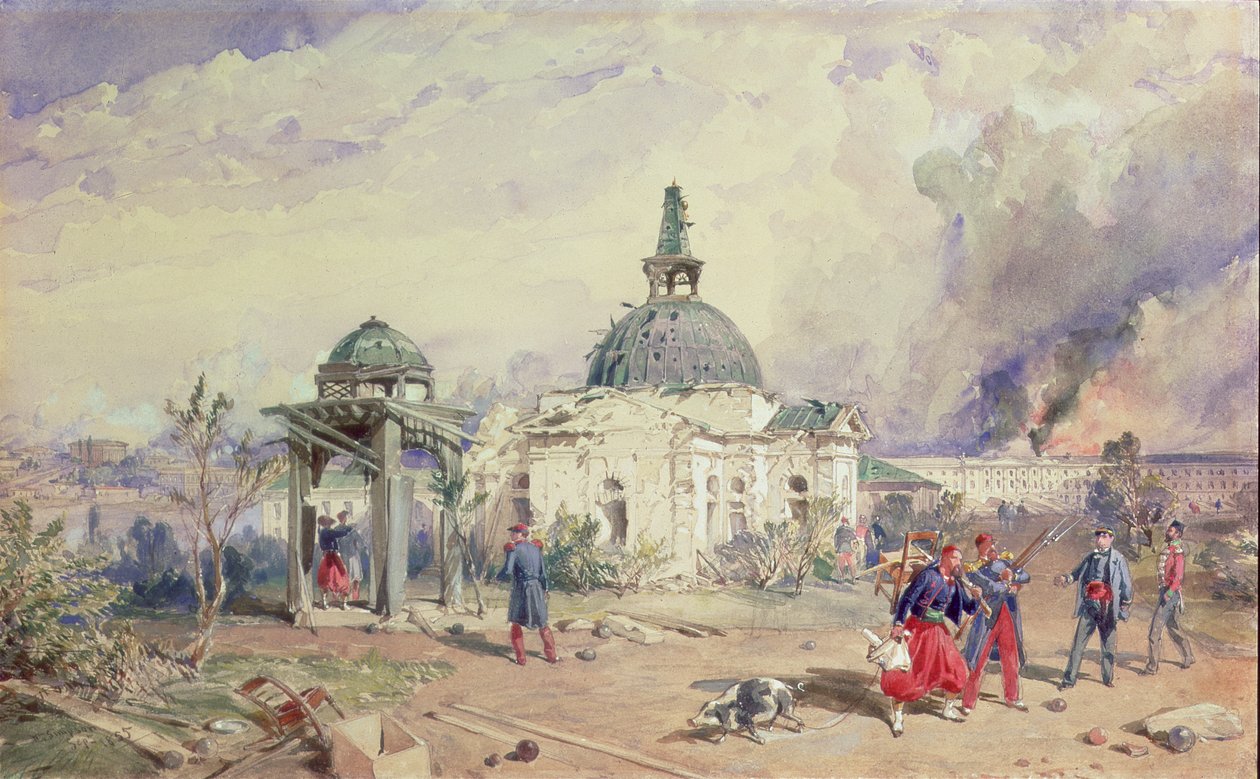 Una vista di Sebastopoli, 1855 da William Crimea Simpson