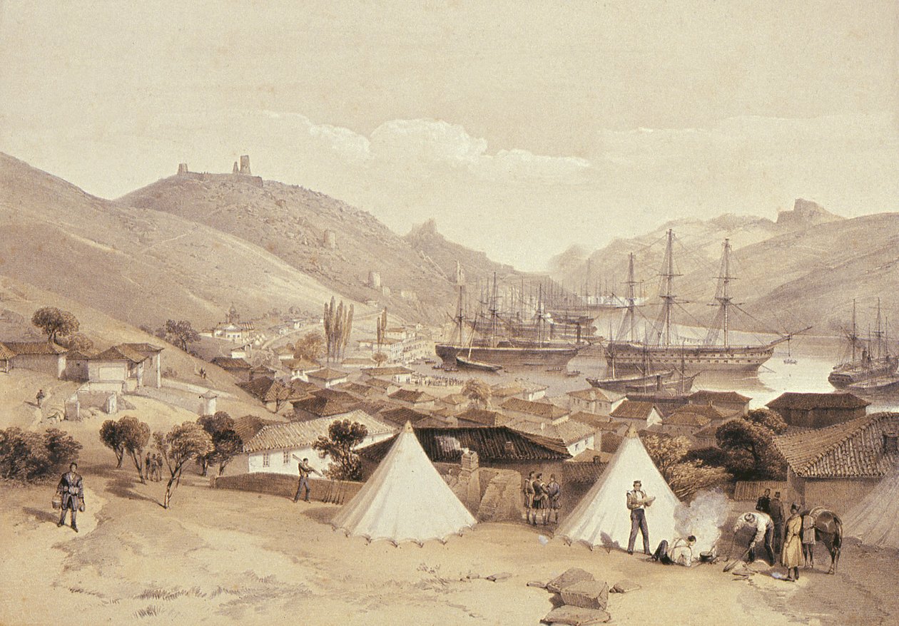 Balaklava guardando verso il mare, 1855 da William Crimea Simpson