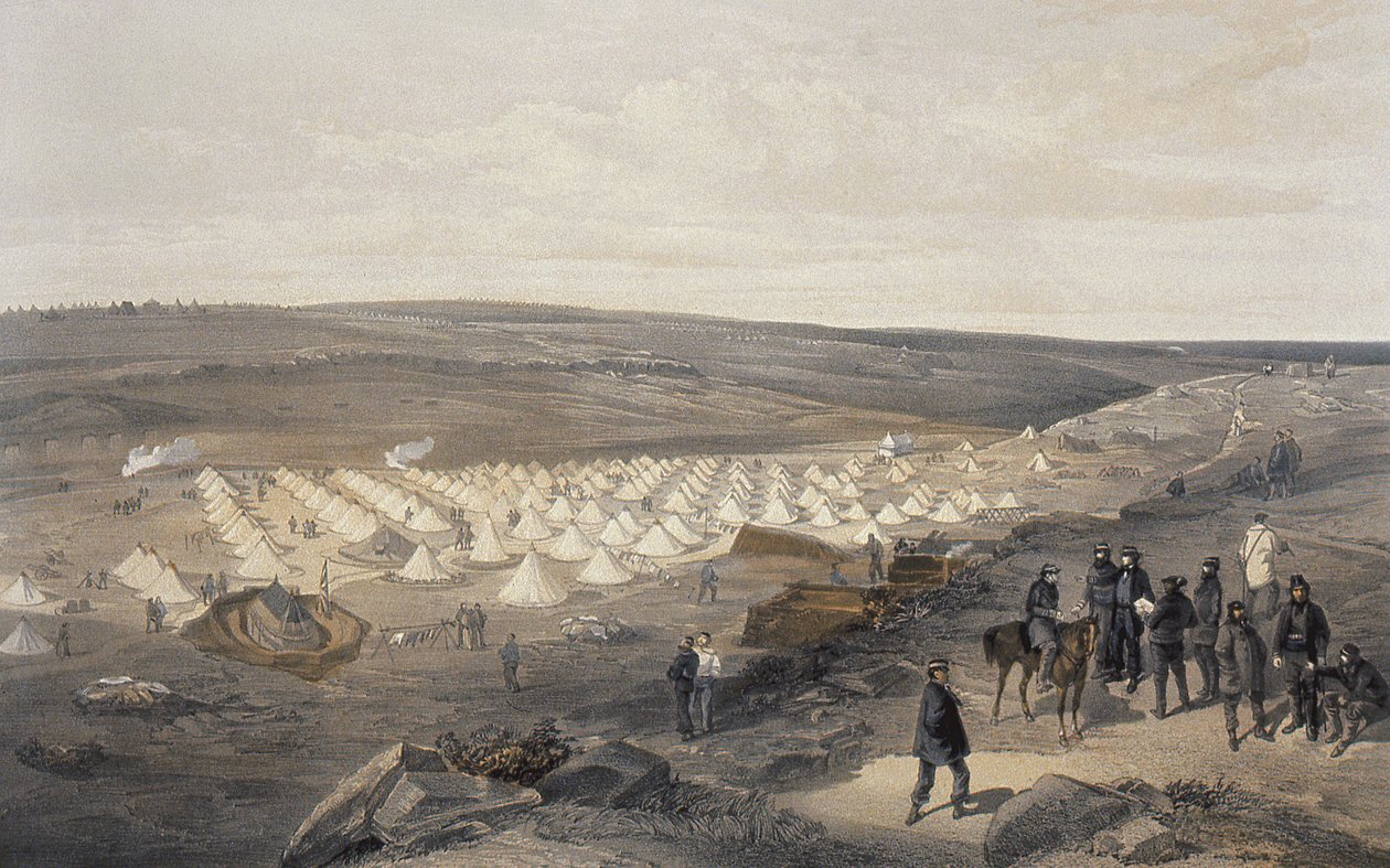 Campo della Brigata Navale prima di Sebastopoli, 1855 da William Crimea Simpson