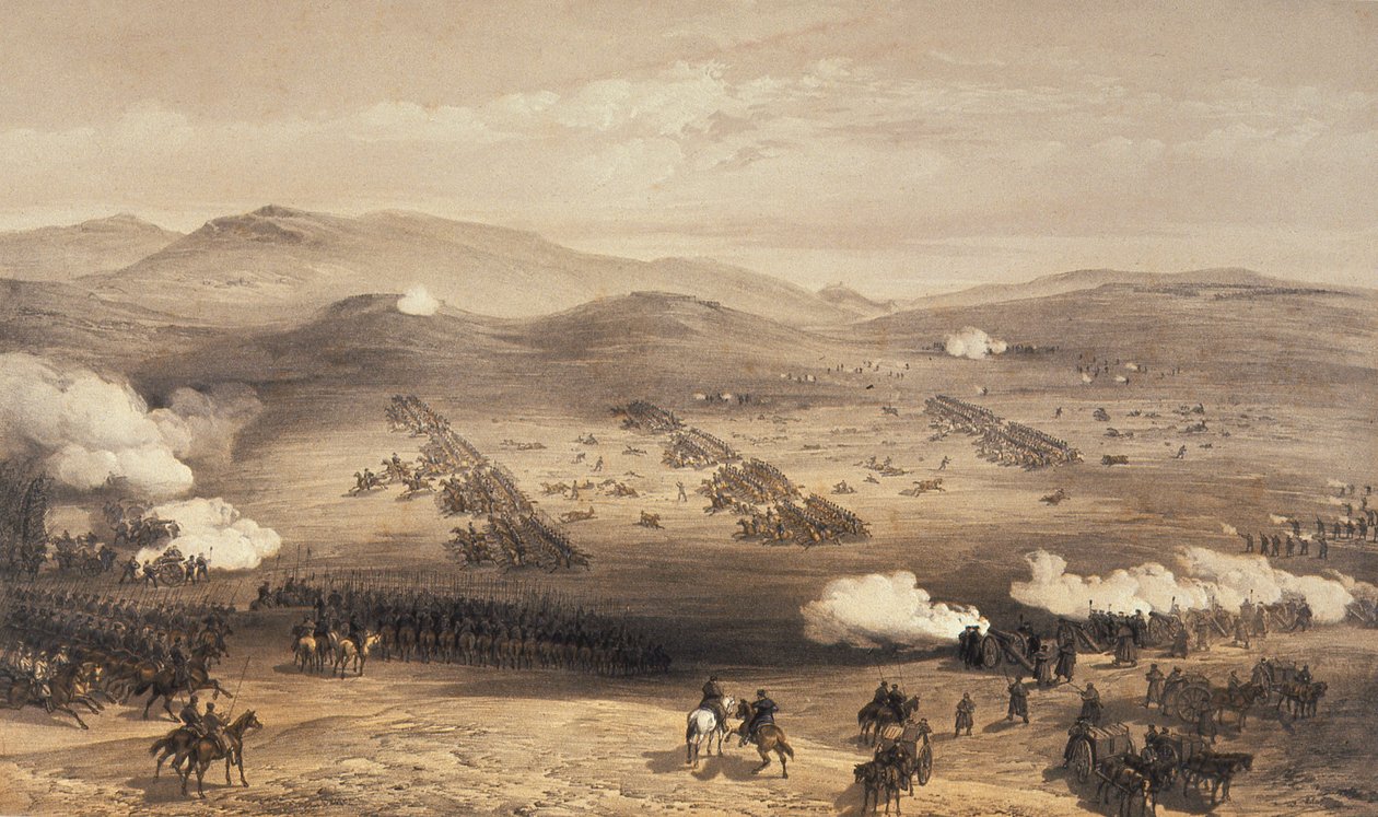 Carica della Brigata Leggera sotto il Maggiore Generale il Conte di Cardigan, 1855 da William Crimea Simpson