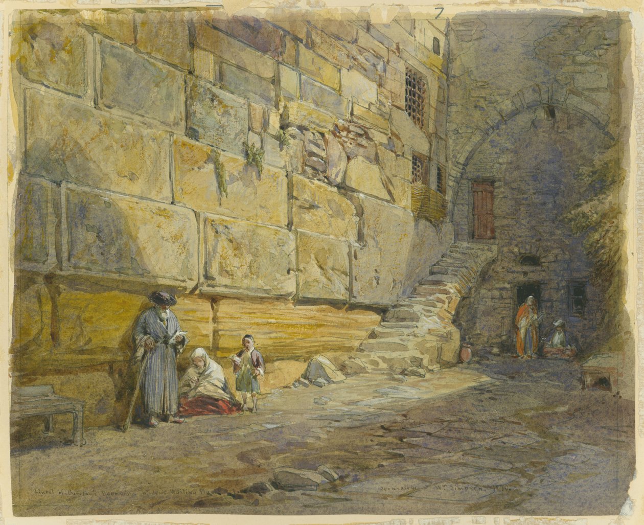 Architrave della Porta di Barclay, Vicino al Muro del Pianto, Gerusalemme, 1870 da William Crimea Simpson