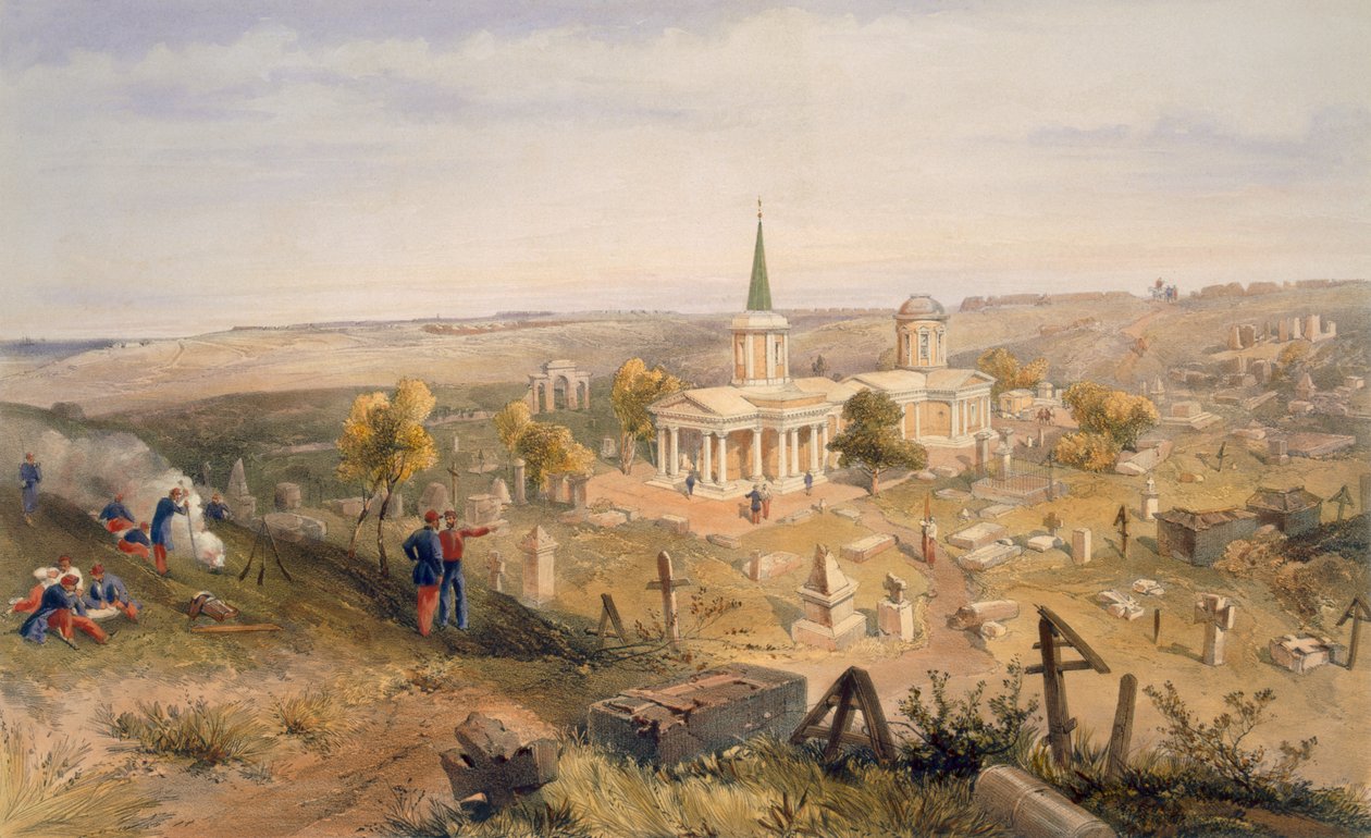 Cimitero e chiesa di quarantena, piatto da 