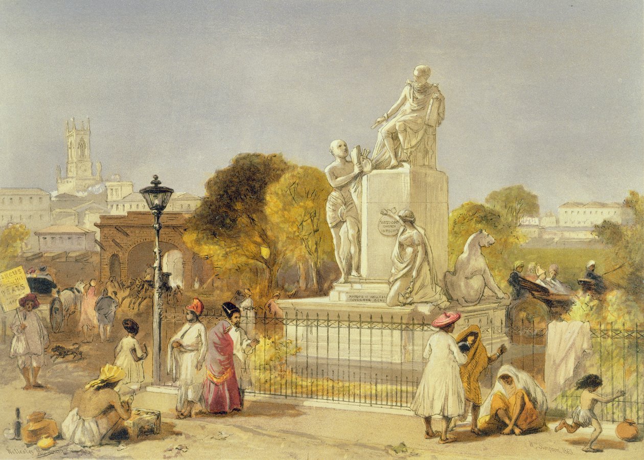 Il Monumento Wellesley, Bombay, 1863 da William Crimea Simpson