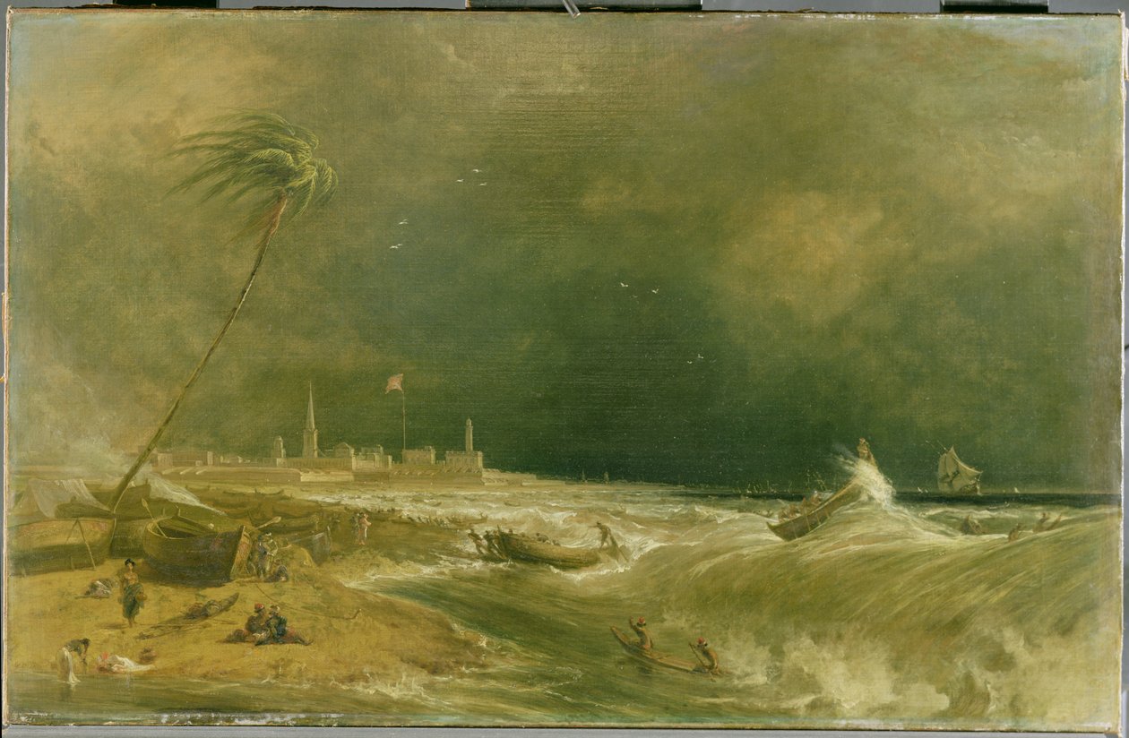 Madras, o Forte St. George, nella Baia del Bengala - Un temporale che passa, 1833 da William Daniell