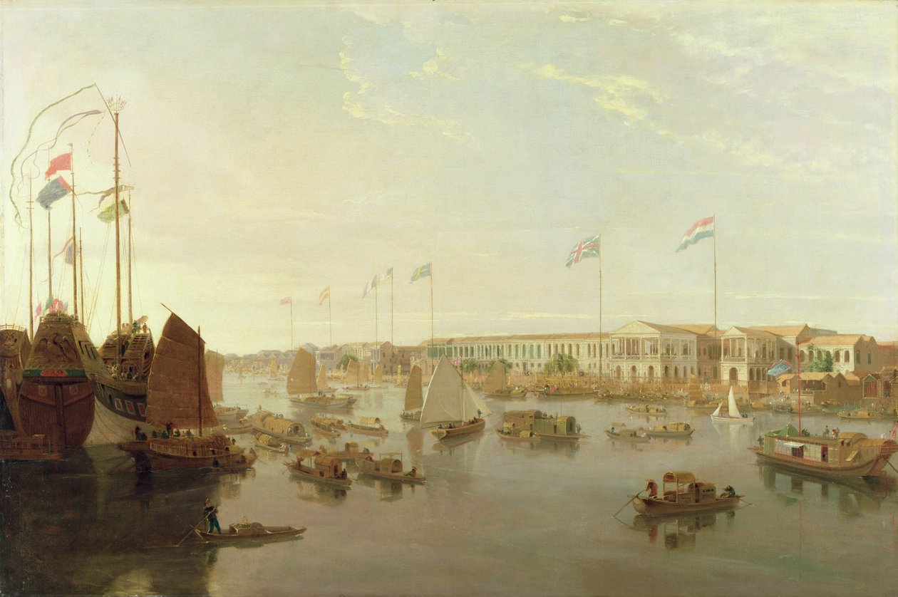 Le fabbriche europee, Canton, 1806 da William Daniell