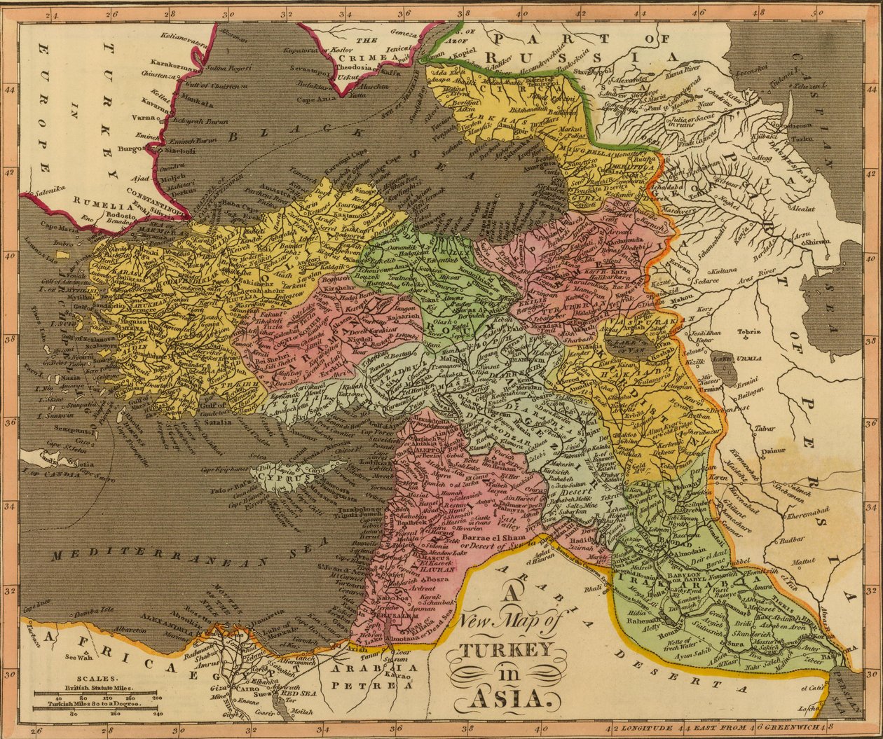Nuova mappa della Turchia in Asia da William Darton