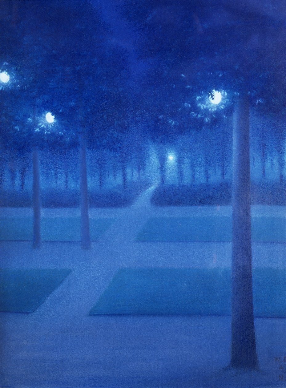 Scena notturna nel Parc Royal, Bruxelles, 1897 da William Degouve de Nuncques