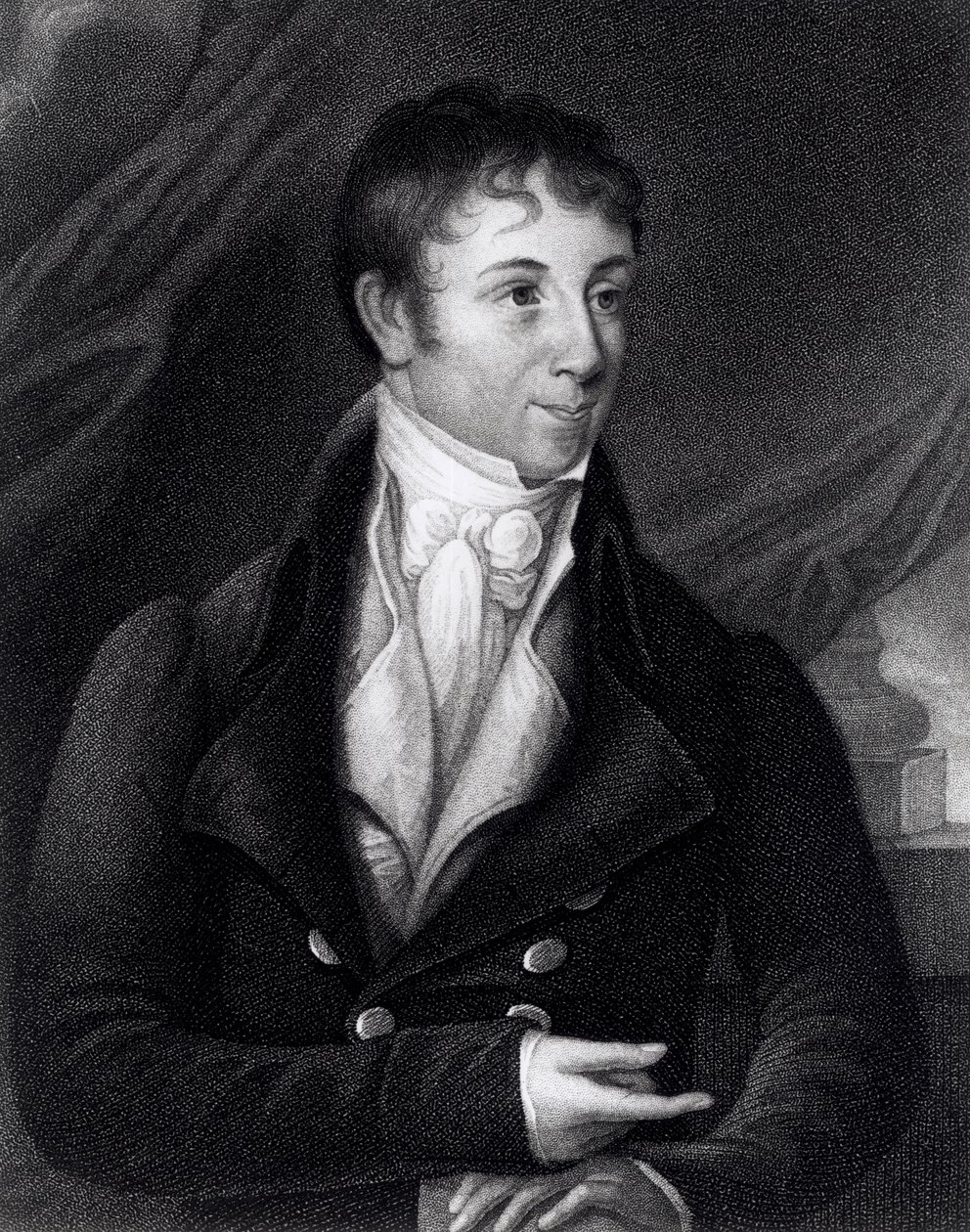 Charles Brockden Brown (1771-1810) inciso da John B. Forrest (1814-70) da un miniatura, 1805 da William Dunlap