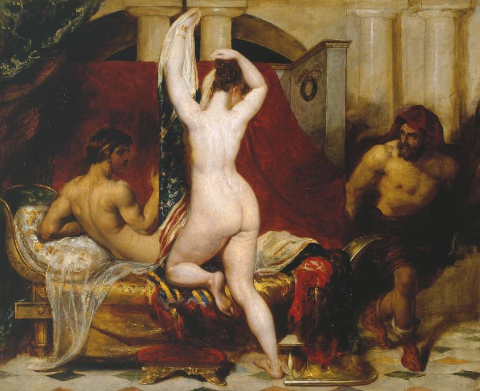 Candaules, re di Lidia, mostra sua moglie di nascosto a Gige, uno dei suoi ministri da William Etty