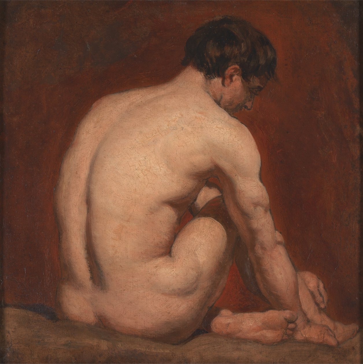 Nudo maschile, inginocchiato, di schiena da William Etty