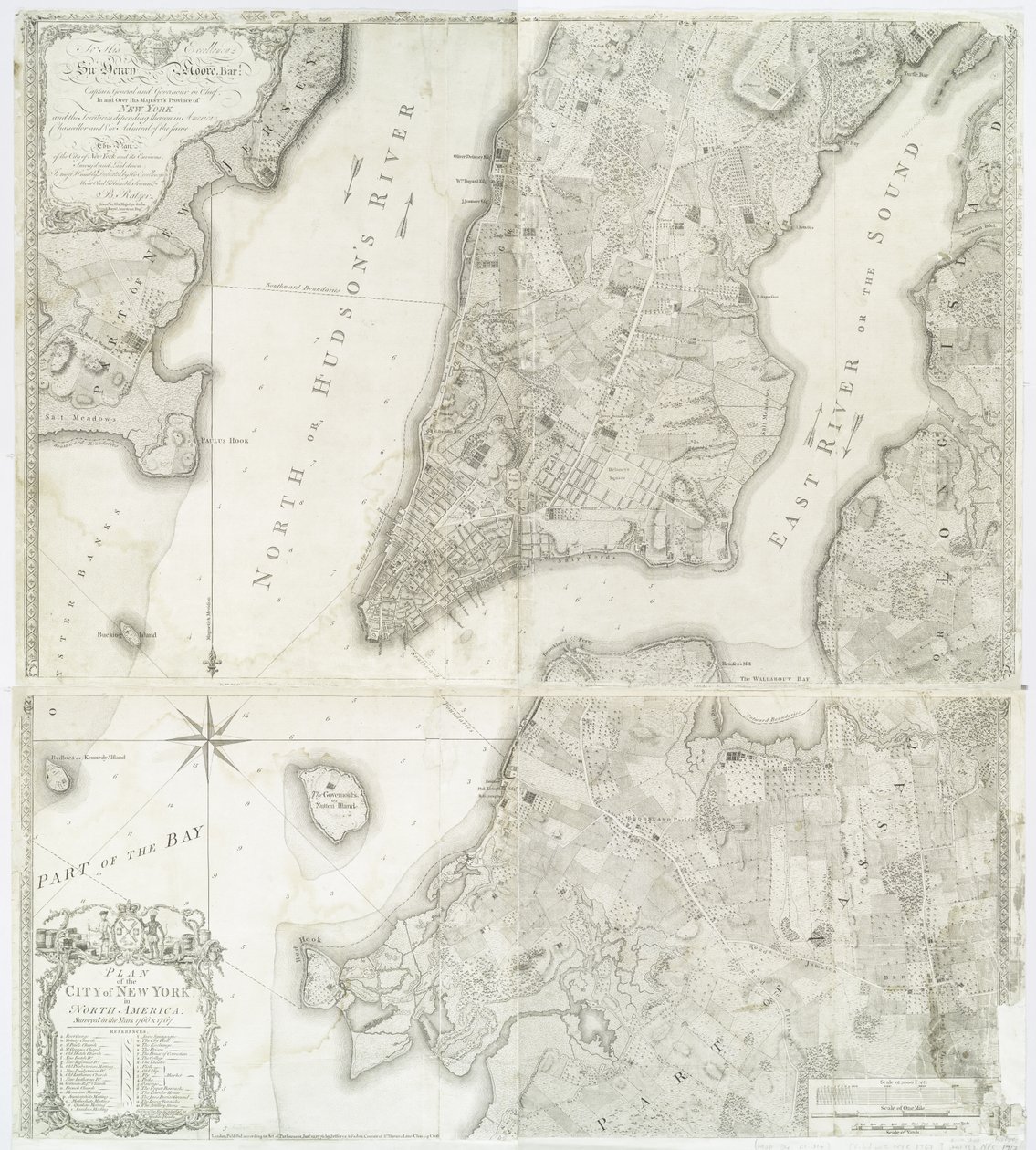 Piano della città di New York in Nord America rilevato negli anni 1766 e 1767 pubblicato nell