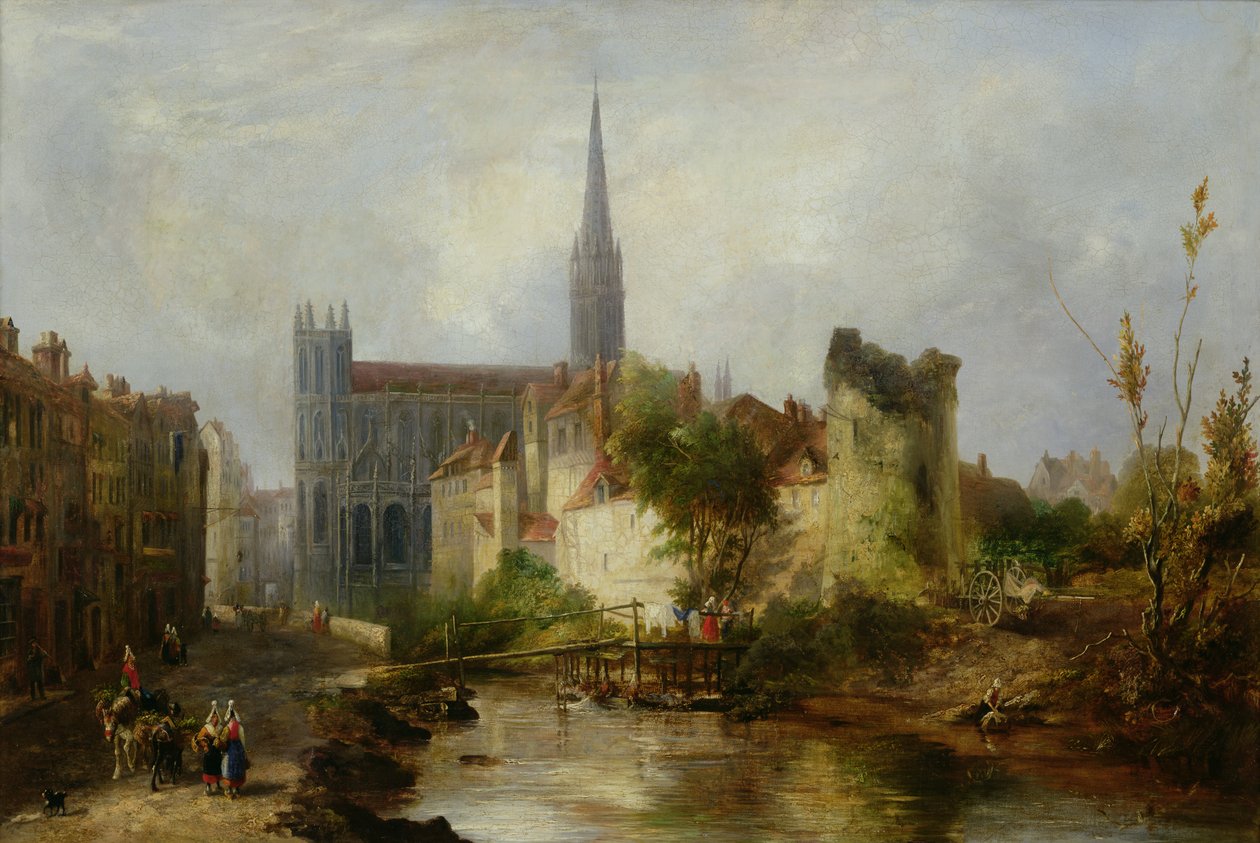 Veduta della chiesa di San Pietro, Caen, 1841 da William Fowler