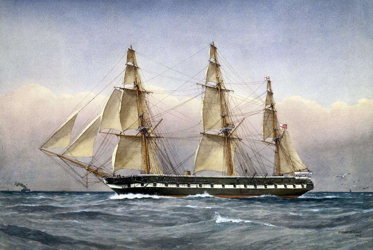 HMS Glasgow in mare nel 1861, 1903 da William Frederick Mitchell