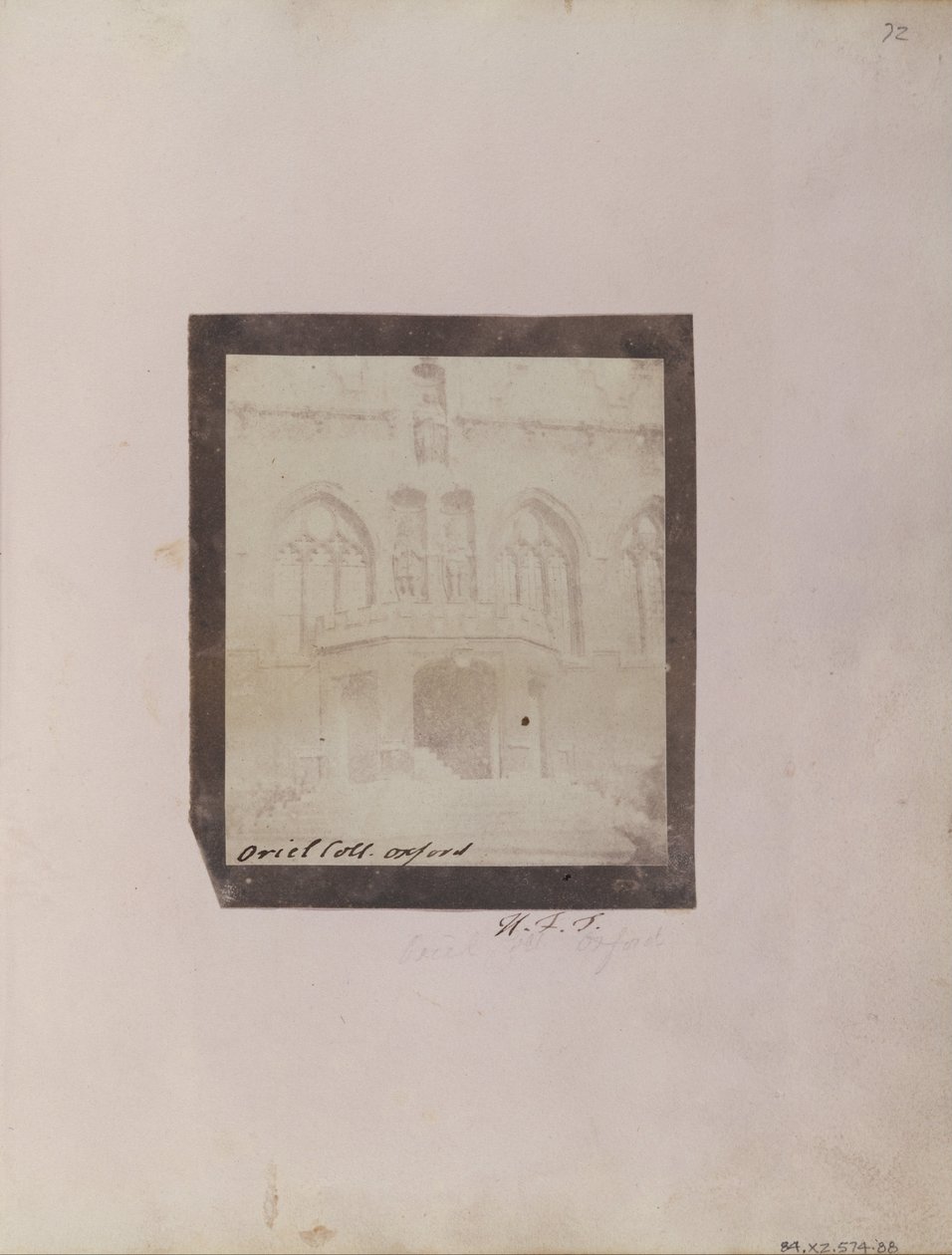 Il Portico nel Cortile Anteriore del Oriel College, Oxford da William Henry Fox Talbot