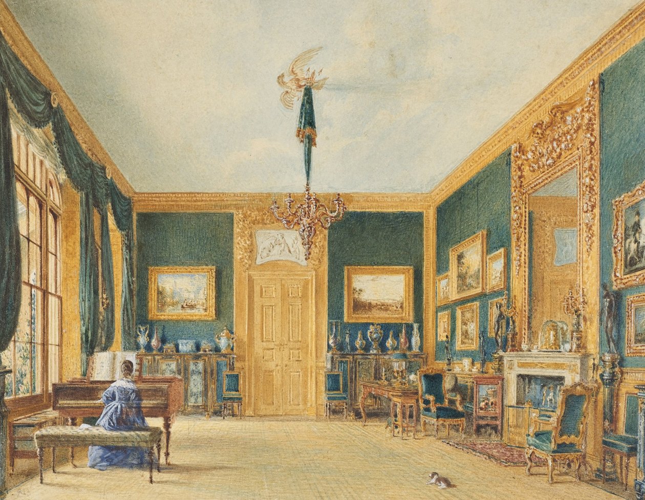 Il salotto verde del conte di Essex a Cassiobury da William Henry Hunt