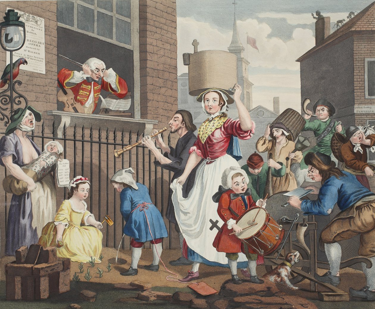 Il musicista infuriato (illustrazione) da William Hogarth