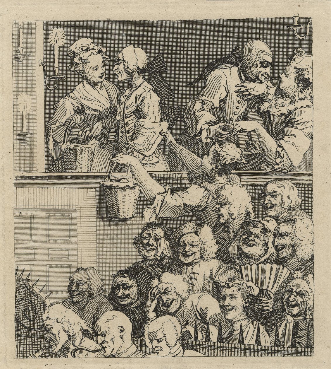 Il pubblico che ride (o Un pubblico soddisfatto) da William Hogarth