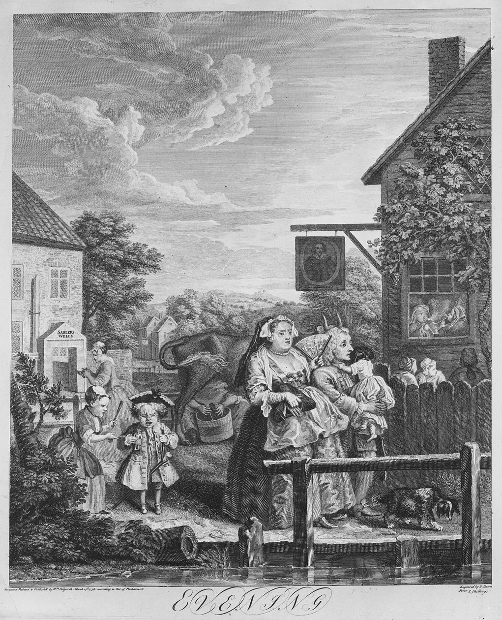 Tempi del giorno, sera, 1738 da William Hogarth