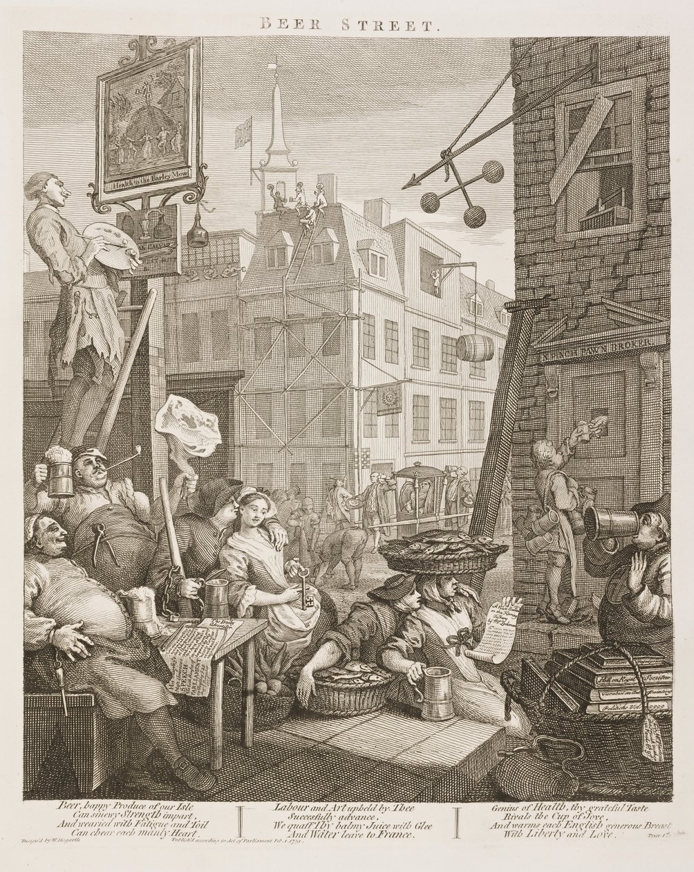 Beer Street di William Hogarth da William Hogarth