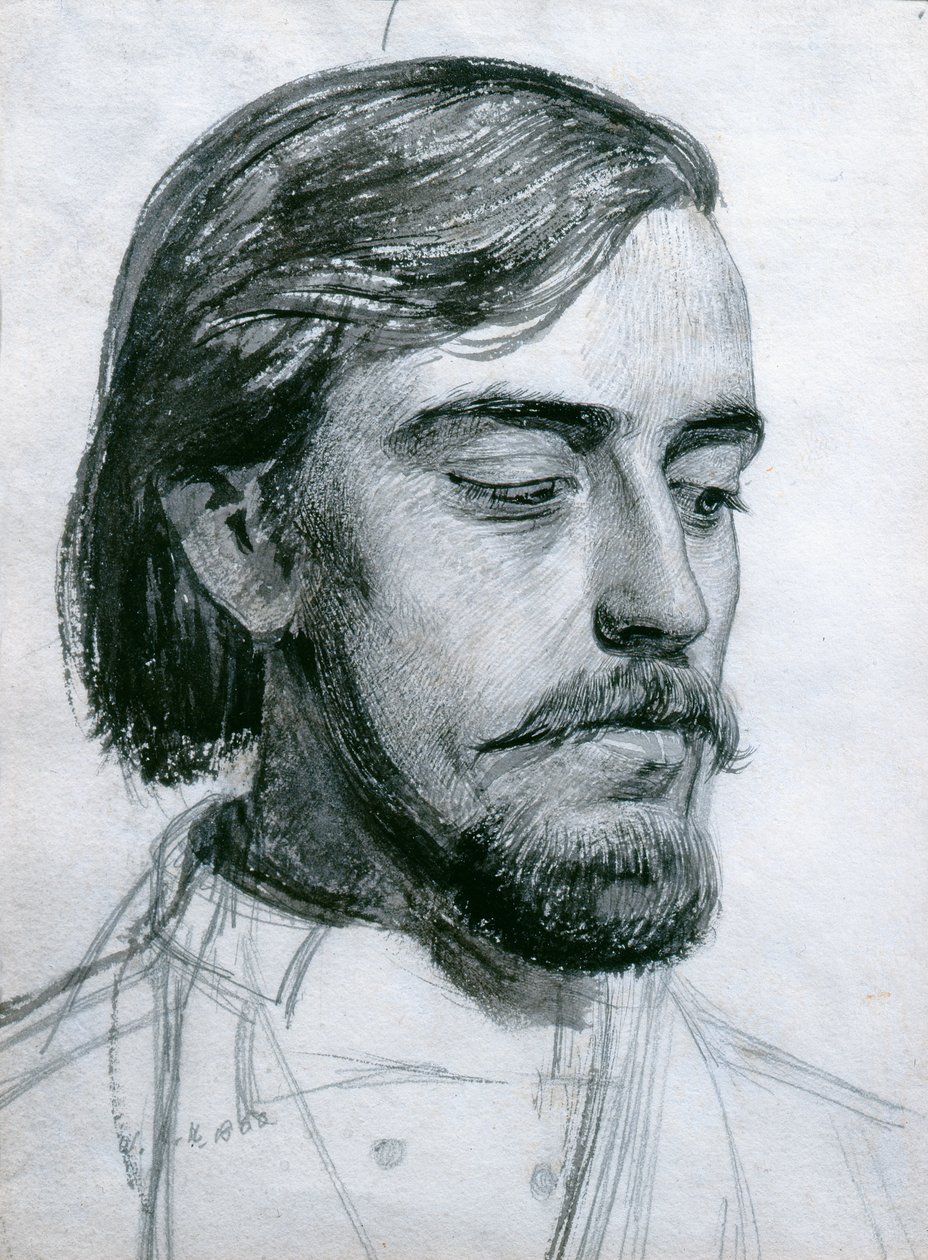 Studio per la testa di Valentino, 1880 da William Holman Hunt